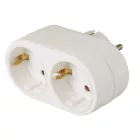 Earthed 2-way power strip, 250V 16A, IP20, white