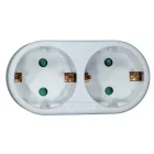 Earthed 2-way power strip, 250V 16A, IP20, white