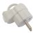 Earthed plug (plastic), side cable outlet, with pull tab, white  