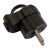 Earthed plug (plastic), side cable outlet, with pull tab, black  