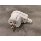 Earthed plug (plastic), side outlet, white 24030