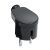 Earthed plug (plastic), side cable outlet, black  
