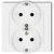  MINI double plug with frame matt white 4168H