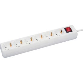   Desktop distributor with 6-way switch, 1.4m, 3x1.0, white 6617H