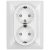  OPAL plug, double, with frame, white 8707H