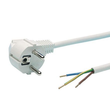 Connection cable with earthed plug, 3m, H05VV-F 3x1.0, white  