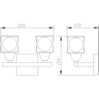 MANTRA CUADRAX decorative indoor wall lamp with 2 lamps