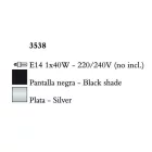 Mantra Paola 3538 Wall Arm Silver Metal