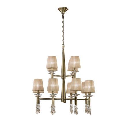  Mantra Tiffany 3870 Chandeliers for Living Room Antique Copper Metal
