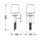  Mantra Tiffany 3884 Wall Arm Antique Copper Metal