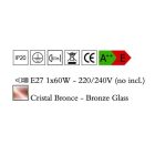  Mantra CRYSTAL BRONZE 4614 One-pronged pendant red copper glass