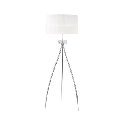  Mantra Loewe Cromo 4638 Floor Lamp Chrome White Metal Textile