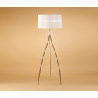  Mantra Loewe Cromo 4638 Floor Lamp Chrome White Metal Textile