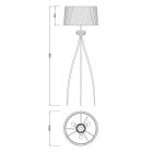  Mantra Loewe Cromo 4638 Floor Lamp Chrome White Metal Textile
