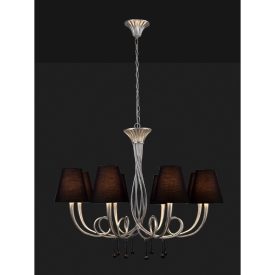    Mantra Paola Silver Painting 6207 Pendant Silver Black Metal Fabric