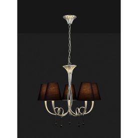    Mantra Paola Silver Painting 6208 Pendant Silver Black Metal Fabric