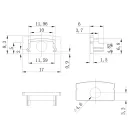 MANTRA TIRAS LED STRIPS TEK END CAPS WHITE, WITH HOLES, ALUMINIUM PROFILE 2000*17.1*8.5 mm