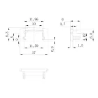 MANTRA TIRAS LED STRIPS TEK END CAPS BLACK, WITHOUT HOLES, ALUMINIUM PROFILE 2000*17.1*8.5 mm