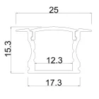 MANTRA TIRAS LED STRIPS TEK ALUMINIUM PROFILE DEPTH. BLACK  2000*17.3*15.3 mm