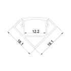 MANTRA TIRAS LED STRIPS TEK ALUMINIUM PROFILE CORNER WHITE 2000*18*18mm