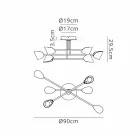 MANTRA CAPUCCINA Decorative indoor ceiling lamp, medium, 6 light sources, LED, 45 W, 3000 K