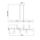 MANTRA CELLAR Decorative indoor pendant lamp with 8 light sources, series