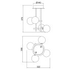 MANTRA CELLAR Decorative indoor semi-ceiling lamp with 4 light sources