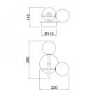 MANTRA CELLAR Decorative indoor wall lamp with 2 light sources