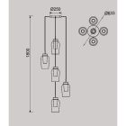 MANTRA NORA decorative indoor pendant lamp with 5 lamps