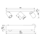 Mantra design lámpa SAL TEK LINEAR LIGHT 3L GU10 8488 IP20 arany mag 12.8cm
