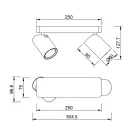 Mantra design lámpa SAL TEK LINEAR LIGHT 2L GU10 8489 IP20 arany mag 12.8cm