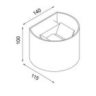 MANTRA DAVOS outdoor wall lamp outdoor LED R.* 2*6W 2700K DIM BLACK