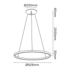MANTRA RIUMAR TEK pendant lamp LED 60+20W