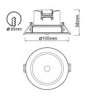 MANTRA YUCATAN TEK SPOT RECESSED WHITE LED IP54 - 8W - CCT - PIR SENSOR