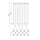 MANTRA ANDROMEDA Decorative indoor pendant lamp, square, 14xLED, 5W, 3000K, white glass