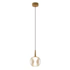 MANTRA ANDROMEDA Decorative indoor pendant lamp 1L - GOLD BASE - BRONZE GLASS 8940