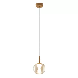   MANTRA ANDROMEDA Decorative indoor pendant lamp 1L - GOLD BASE - BRONZE GLASS 8940