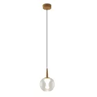 MANTRA ANDROMEDA Decorative indoor pendant lamp 1L - GOLD BASE - TRANSPARENT GLASS 8941