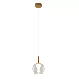   MANTRA ANDROMEDA Decorative indoor pendant lamp 1L - GOLD BASE - TRANSPARENT GLASS 8941