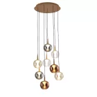 MANTRA ANDROMEDA Decorative indoor pendant lamp 8L - GOLD CIRCLE BASE - 8941+8938+8939+8940