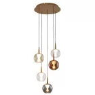 MANTRA ANDROMEDA Decorative indoor pendant lamp 5L - GOLDEN CIRCLE BASE - 8941(X2)+8938+8939+8940