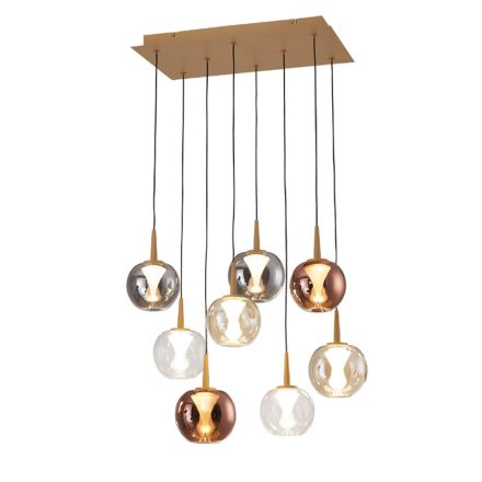 MANTRA ANDROMEDA Decorative Indoor LAMPARA 8L- GOLD RECTANGLE BASE - 8941+8938+8939+8940