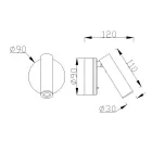 MANTRA PREA TEK WALL LAMP NICKEL SATIN READER 3W 3000K 100V