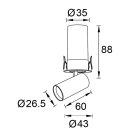 MANTRA GARDA Mini TEK SPOT RECESSED 5W 2700K WHITE