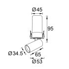 MANTRA GARDA Mini TEK SPOT RECESSED 7W 2700K BLACK