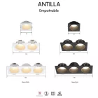 MANTRA ANTILLA TEK SPOT RECESSED Mini GU10 2L BLACK