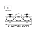 MANTRA ANTILLA TEK SPOT RECESSED Mini GU10 3L BLACK