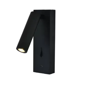   MANTRA TARIFA III TEK wall reading lamp 3W 2700K black TYPE-C charger