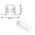 MANTRA CARRILES T TEK RAIL LINE TRIPH.RECESSED 2M BLACK