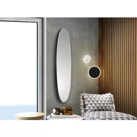 ARIES - OVAL MIRROR 136x36 BLACK